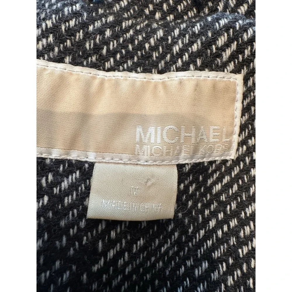 Michael Kors Wool Blend Womens Trench Coat. Jacket. Long Sleeve Black Sz M